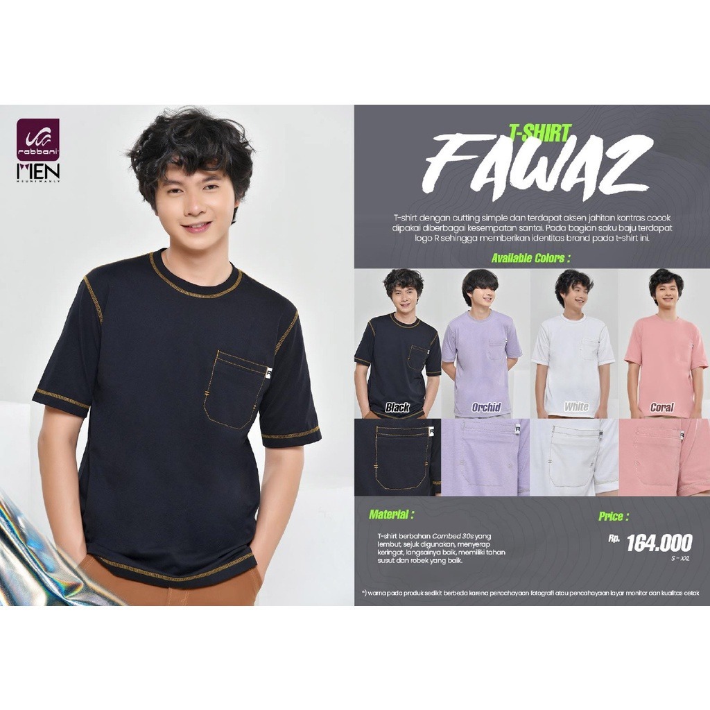 Rabbani - T'Shirt Fawaz Kaos Lengan Pendek Atasan Pria
