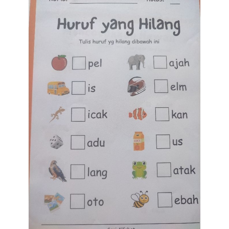 

worksheet mix angka dan huruf