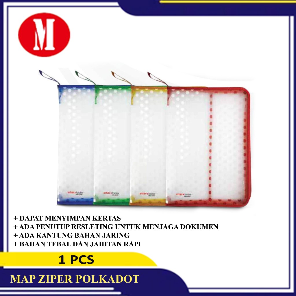 

Map plastik Zipper Kancing Bola Bola/Polkadot