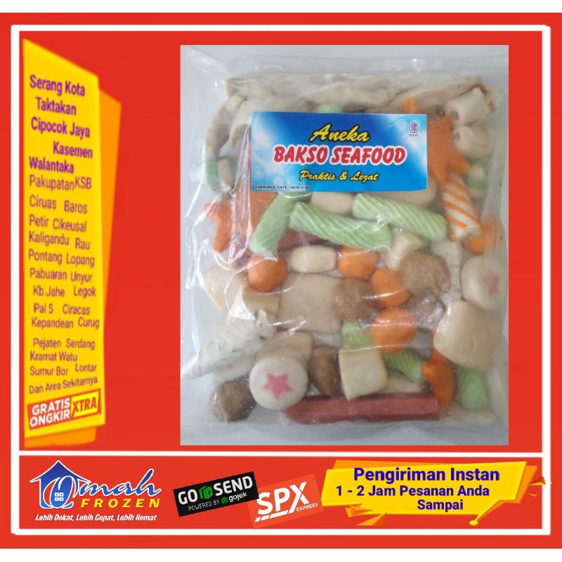 Bakso Seafood 1 Kg, Bakso ikan mix, bakso Seafood, Frozen Serang