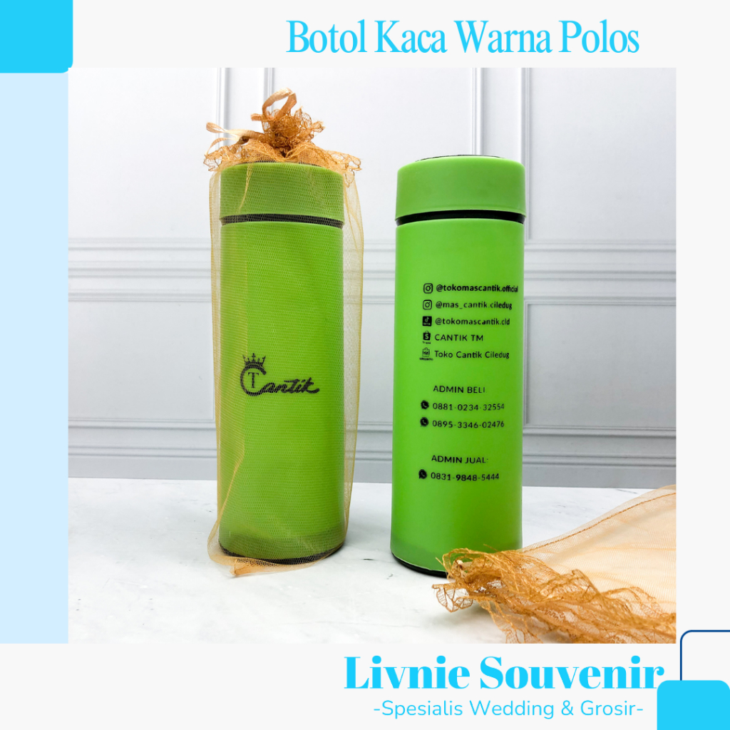 Souvenir Botol Tumbler Kaca Warna Kemasan  Tile