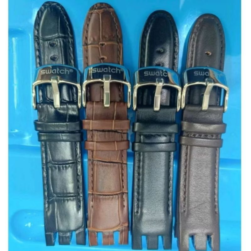Tali Jam Tangan Swatch 007 Tali Kulit Polos Dan Kulit Motif Tali Jam Swatch Premium Quality