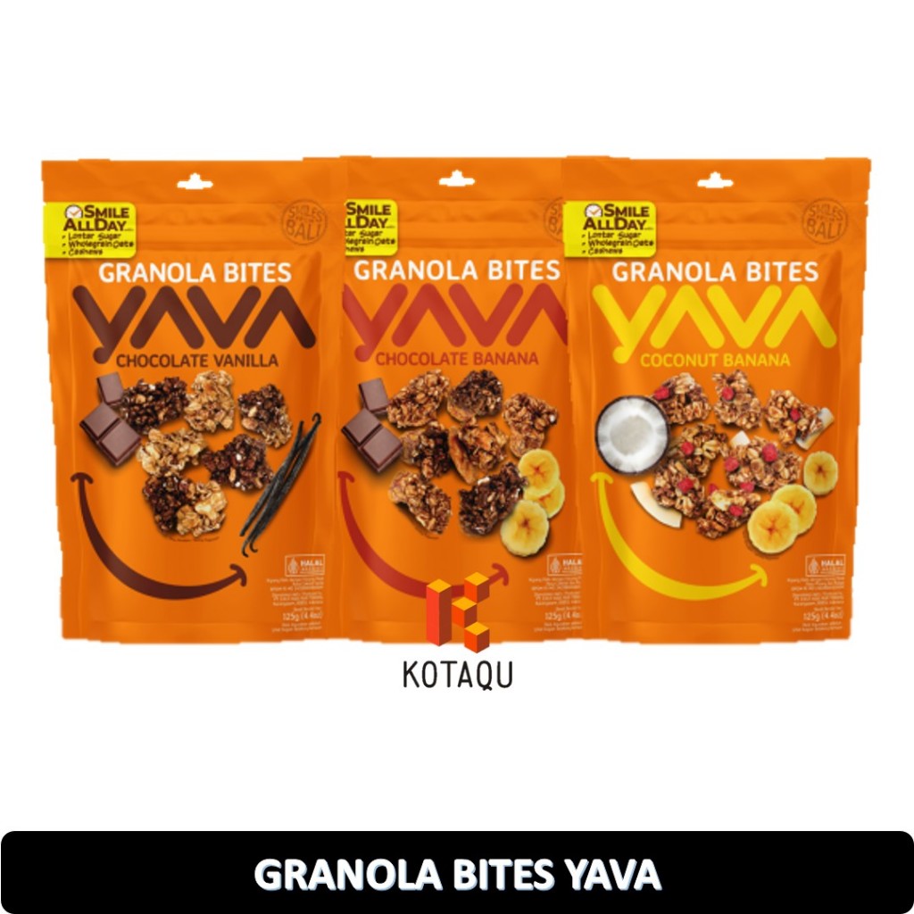 

Granola Bites Chocolate Vanilla - Chocolate Banana - Coconut Banana Yava