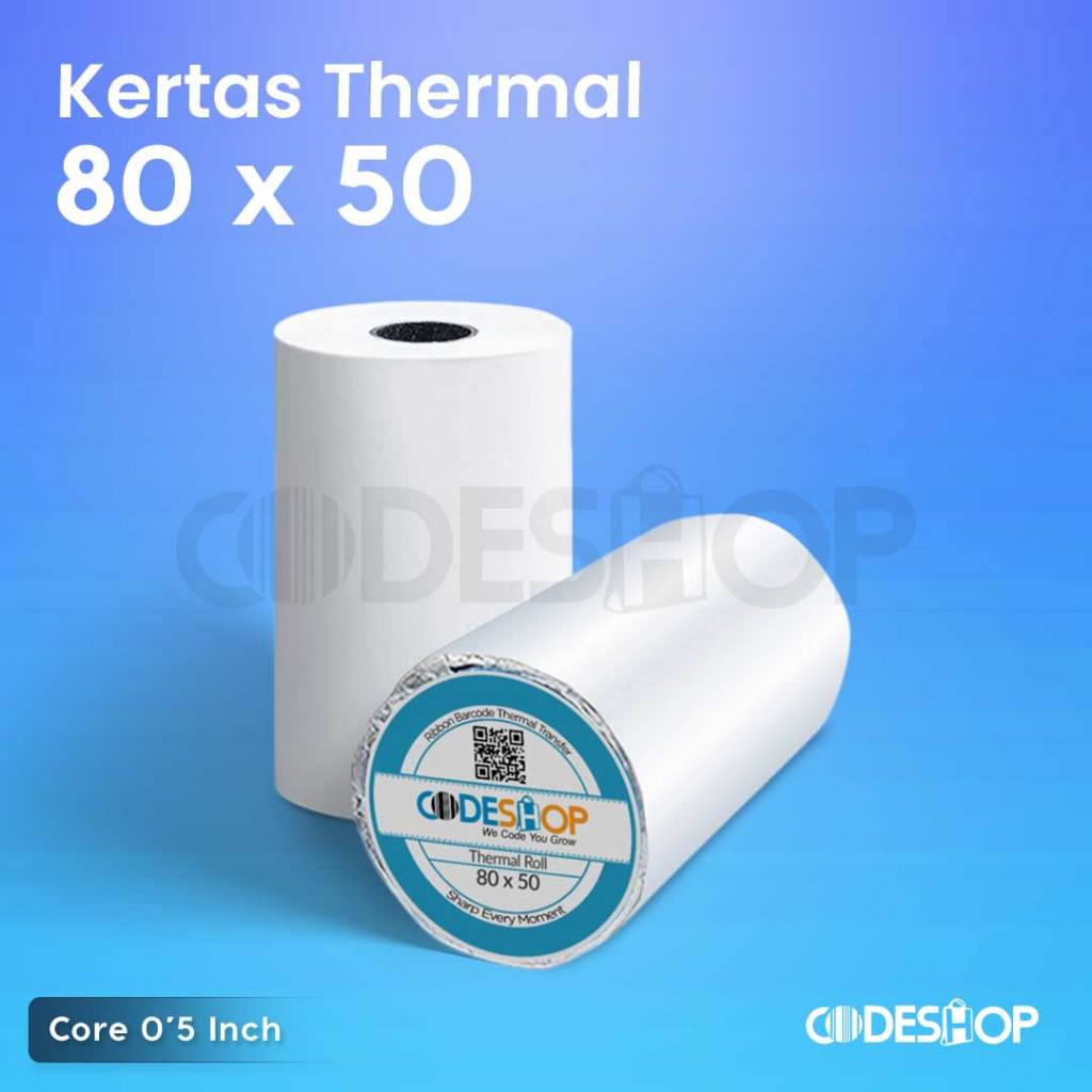 

(1 DUS) KERTAS THERMAL CODESHOP 80X50 CETAK STRUK KASIR 80 X 50