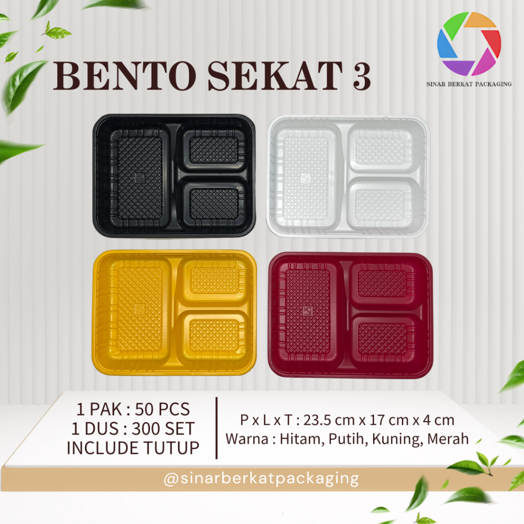 Bento Sekat 3 / Mika Bento Plastik