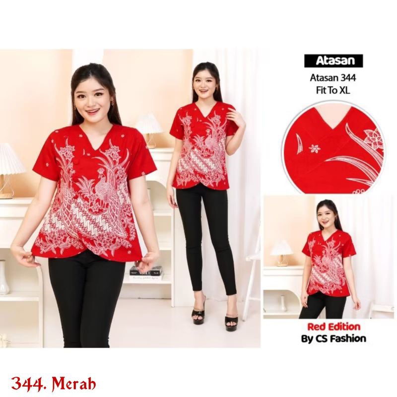 Batik Natalan Blouse Batik Cheongsam Sincia Imlek