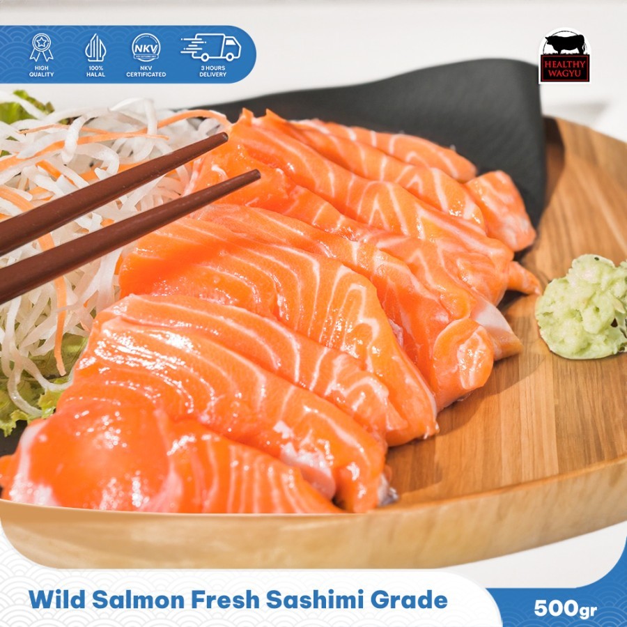 

Wild Salmon Fresh/Shasimi/Salmon Liar Shasimi 500Gr Healthy Wagyu