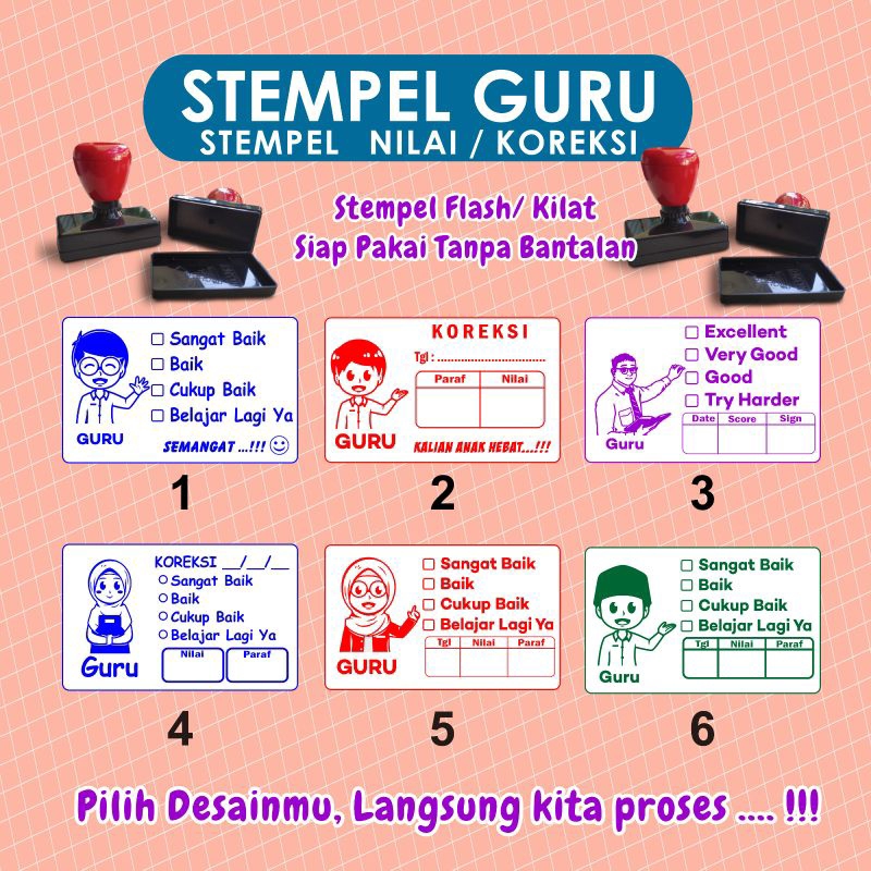 STEMPEL NILAI GURU  / STEMPEL Check / STEMPEL KOREKSI /PARAF GURU /STEMPEL TANDA TANGAN   /STEMPEL G