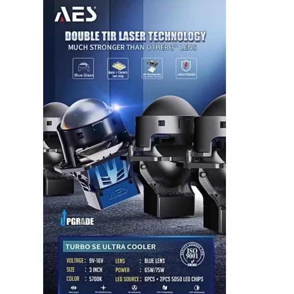 PROJI Biled AES TURBO SE ULTRA TIER laser 3in 75watt Sepasang