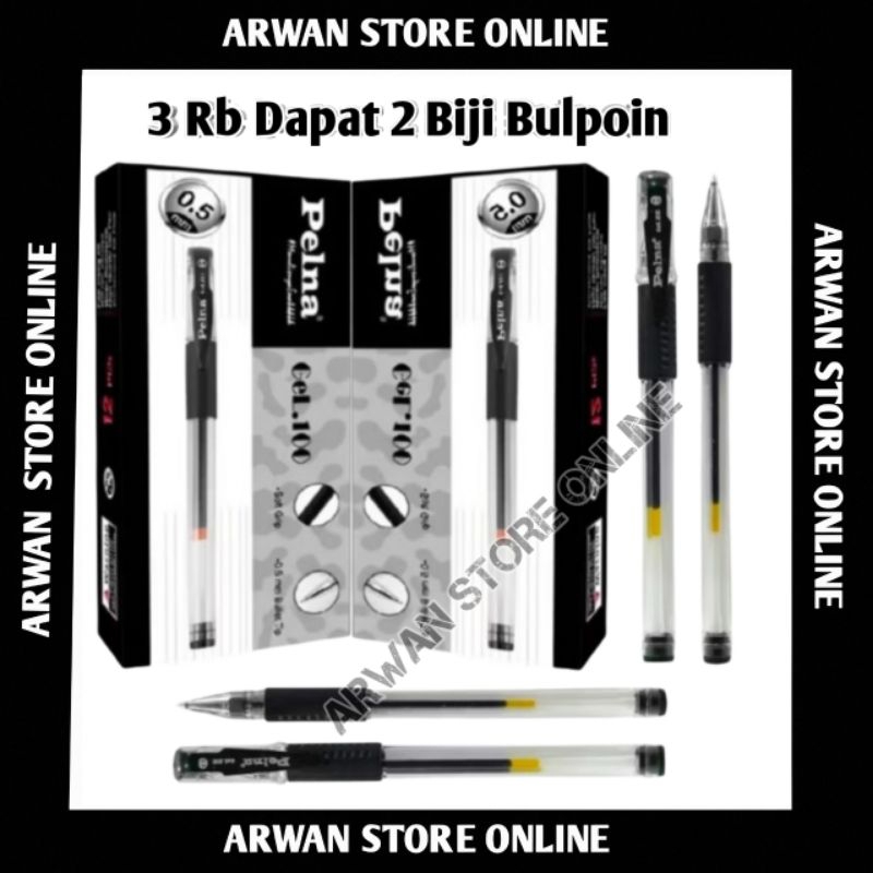 

Bulpen/Bulpoin Gel Pelna 0.5 mm Tinta Warna Hitam