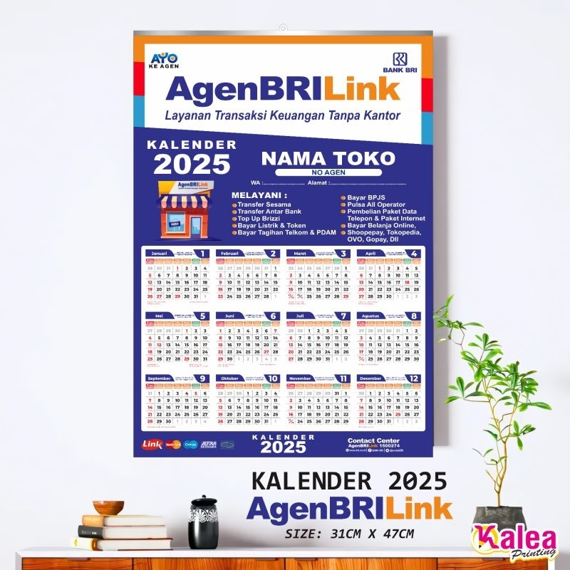 Kalender Dinding 2025 Agen Brilink Custom Harga Grosir