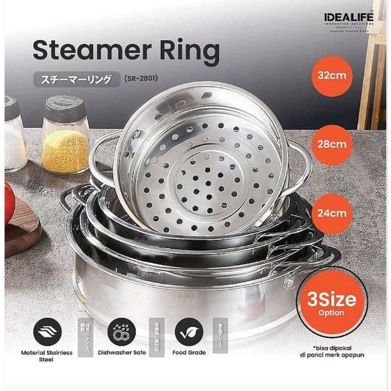 IDEALIFE Steamer Ring Panci Kukus Kukusan 32cm - SR-3201