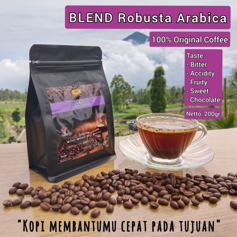 

Blend Robusta Arabica 200gr. 100% Original Coffe. Kopi Asli.