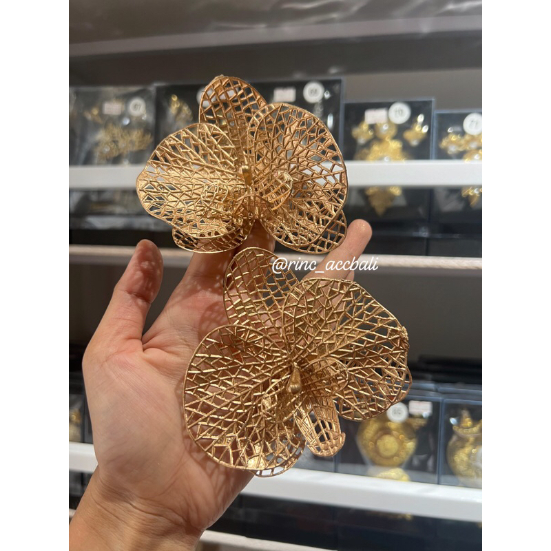 Best seller - Jempong Anggrek Jaring Gold Latex / sanggul bali modern kondangan wisuda hairdo simple