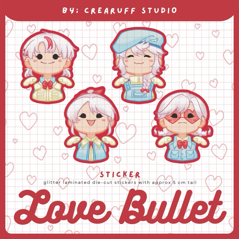 

[CREARUFF STUDIO] Love Bullet Koharu, Kana, Chiyo, Ena Sticker / Stiker (⚠️baca deskripsi)