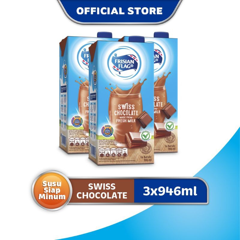 

Frisian Flag Swiss Chocolate Milk 946ml x 3