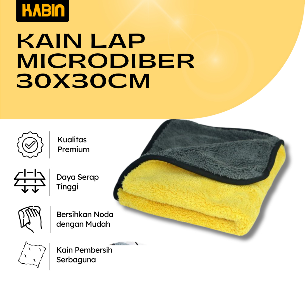 KAIN LAP MOBIL MICROFIBER 30X30 - KAIN LAP SEBAB GUNA MICROFIBER 30X30