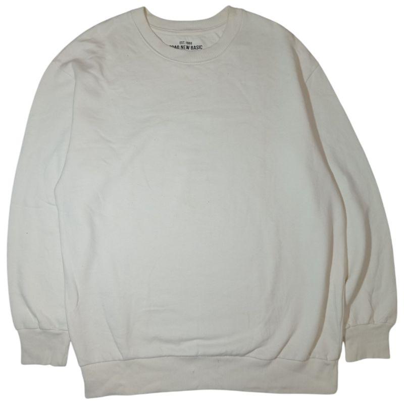 Crewneck Wanita Pria Unisex Spao Putih Tulang LD 120 Second