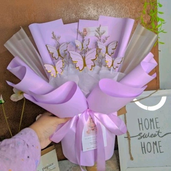 Buket Lampu Kupu-Kupu Buket Kupu-kupu LED Cantik Buket Bunga Buket Wisuda Lamaran Pernikahan