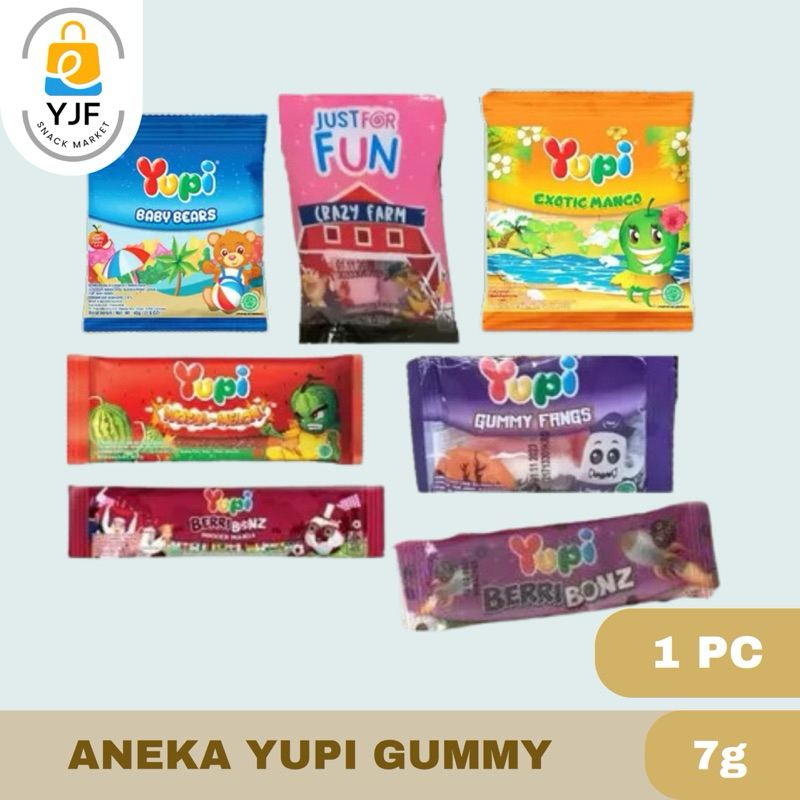 

Yupi Permen Yupi Jelly Aneka rasa - 1 PCS / Baby Bear / Seaworld / Jungle Fun / Wotta Melon - 5g