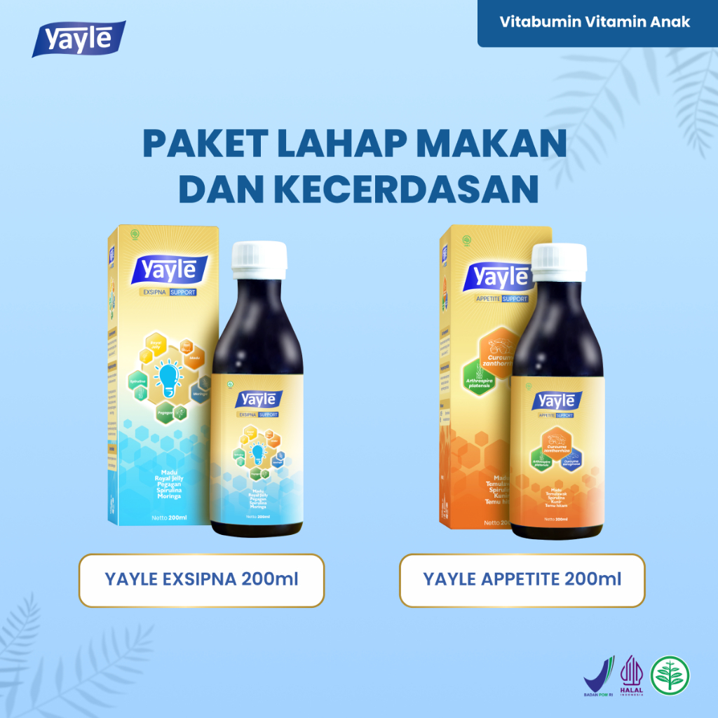 Yayle Apettite & Yayle Exsipna 200ml/120ml | Paket Lahap Makan & Kecerdasan | Tingkatkan Daya Ingat