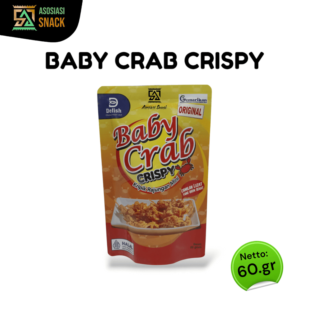 

BABY CRAB CRISPY Cemilan Viral Snack Sehat Seafood enak renyah gurih 80.gram