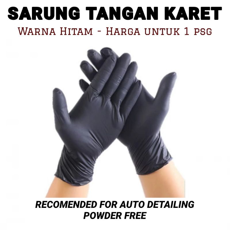 Sarung Tangan Karet Nitrile Gloves Warna Hitam Hand Gloves