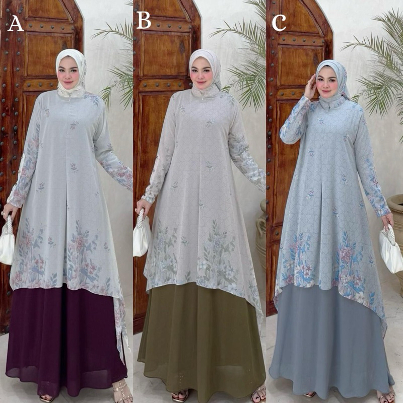 ALMERA GAMIS SET SEGI 4 / Gamis Almera Set / COD