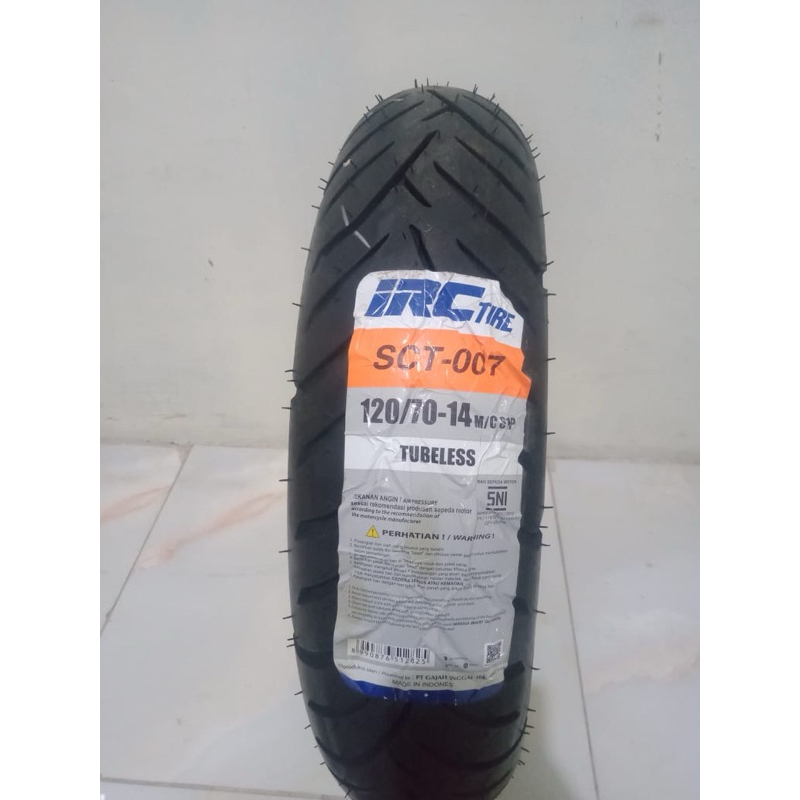 BAN LUAR 120/70-14 TUBELESS IRC