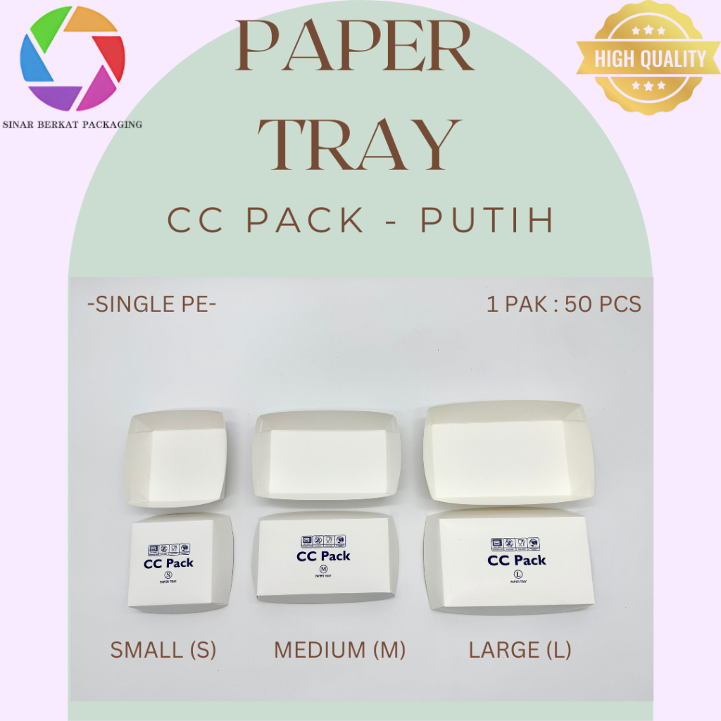 Paper Tray Putih / Wadah Makan Kertas
