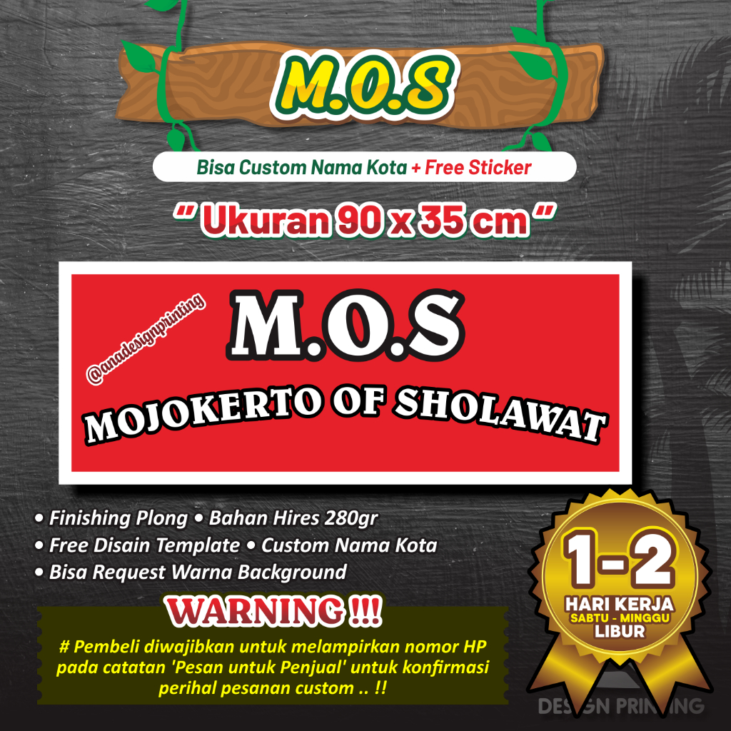 Banner M.O.S ( mojokerto of sholawat ) // Banner Of Sholawat