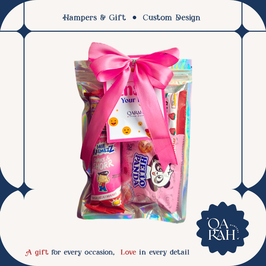 

QARAHHAMPERS BASIC SIZE S PINK | BINGKISAN SNACK HAMPERS ULANG TAHUN ANAK GIFT FREE CUSTOM LABEL PITA KARTU UCAPAN HAPPY BIRTHDAY GRADUATION LULUS TERIMA KASIH THANK YOU ACARA HAMPER ULTAH KHITAN PAKET HADIAH SET ANAK SOUVENIR WEDDING PERNIKAHAN SUVENIR