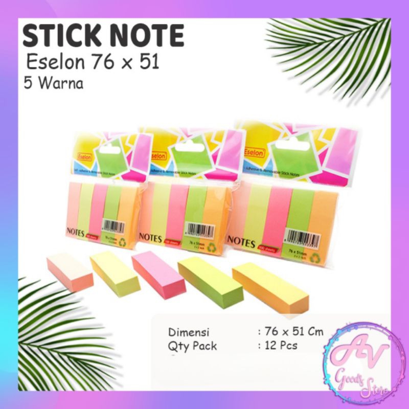 

STICK NOTE / STICKY NOTES ESELON 5 WARNA 76*51mm