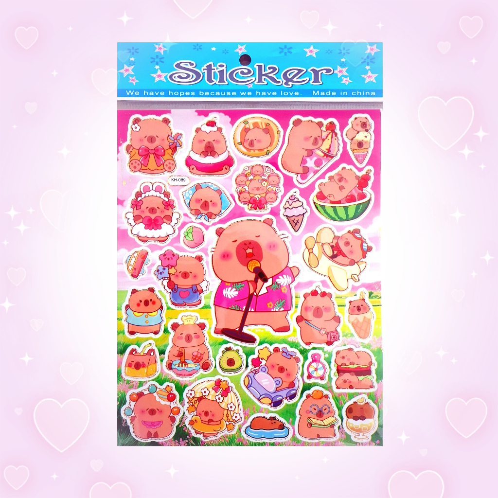 

[KH] Stiker Laser Gambar Tempel Laser Sticker Anak Karakter Hewan Capybara
