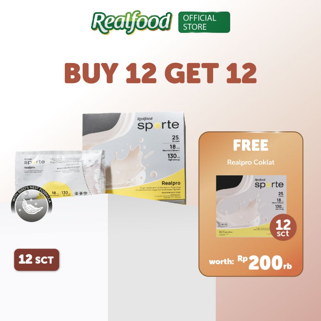 

BUY 12 GET 12 Realfood Sporte Realpro Vanilla