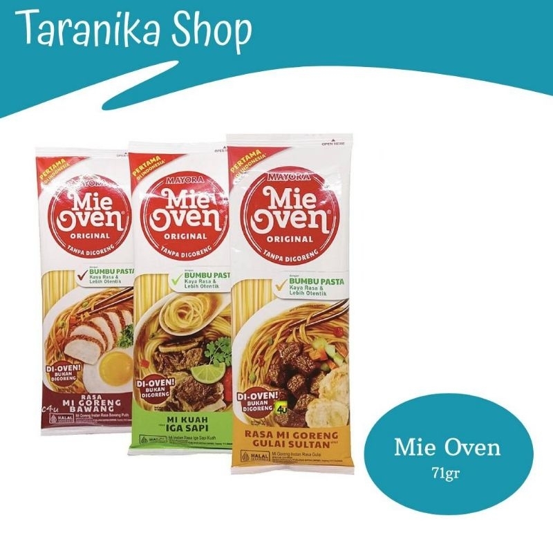 

Mie Oven Mayora 71gr Kuah dan Goreng - Mie Panggang Sehat