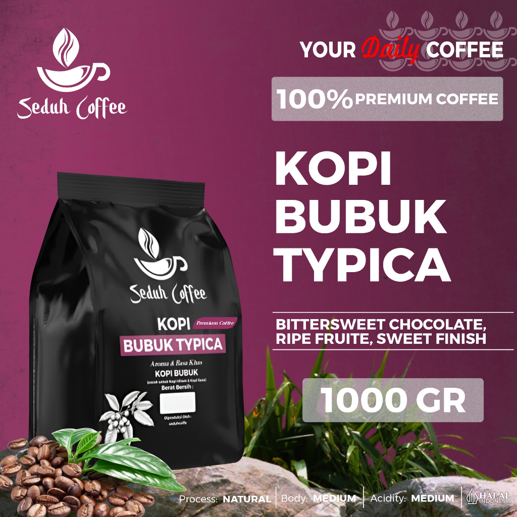 

SEDUH- Bubuk Kopi Bubuk Typica Aroma & Rasa Khas 1000gr