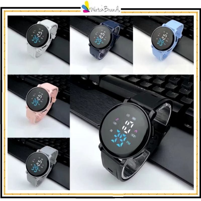 Jam tangan wanita - pria WBS rubber bulat LED Watch