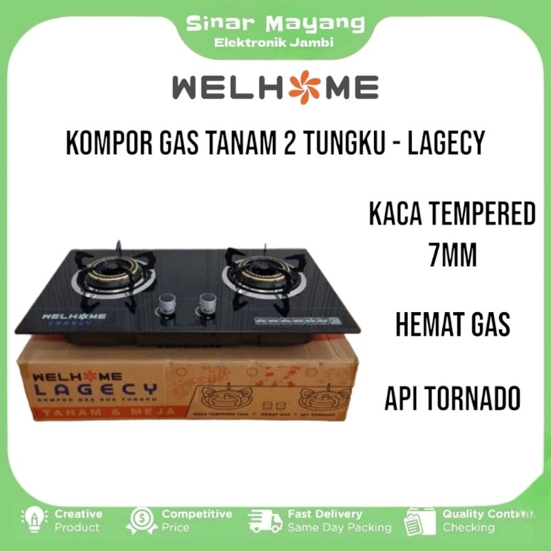 Kompor Gas Tanam WELHOME LAGECY/ Kompor Gas Tanam 2 Tungku/ Murah dan Berkualitas