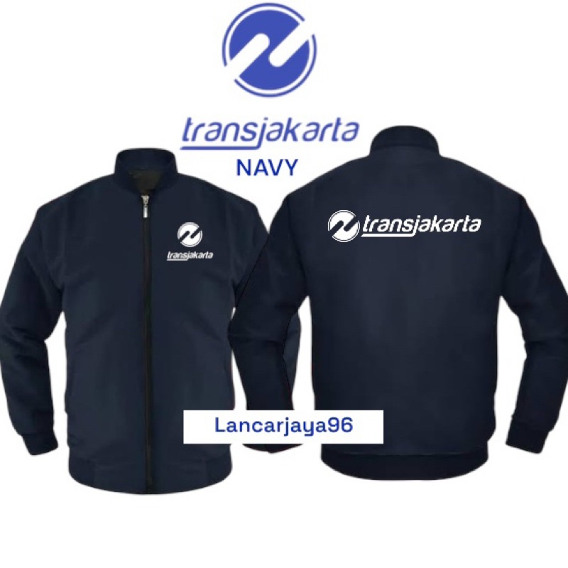 Jaket Bomber Parasut TransJakarta BORDIR Jakarta Kota Kolaborasi / Jaket Jakarta Kolaborasi Size S-X