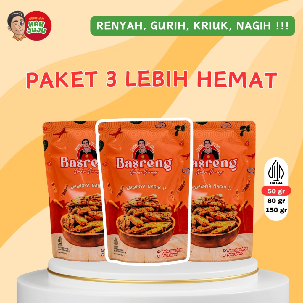 

BASRENG STIK 50GR | PAKET LEBIH HEMAT 3 PCS | TIDAK MIX | CEMILAN KAK JUJU