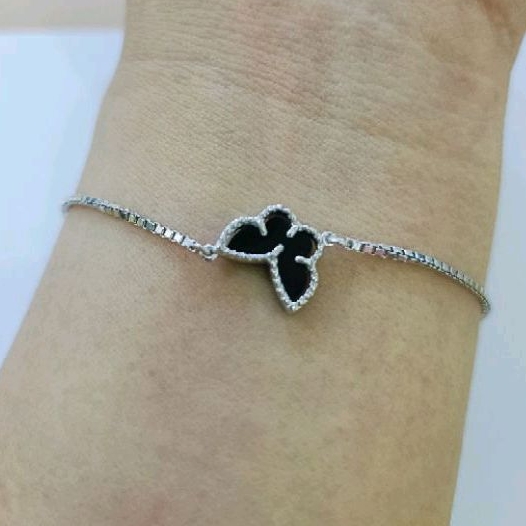 Gelang tangan Dewasa serut Asli perak silver 925 lapis emas putih gel06