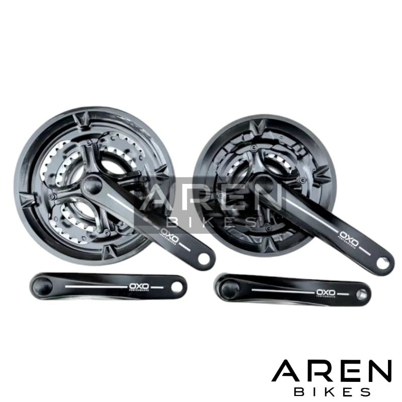 CRANK 3 SPEED OXO 48T 42T ALLOY 48 38 28 42 34 24 GIR GEAR DEPAN TENGAH SEPEDA MTB FEDERAL 170 48T 3