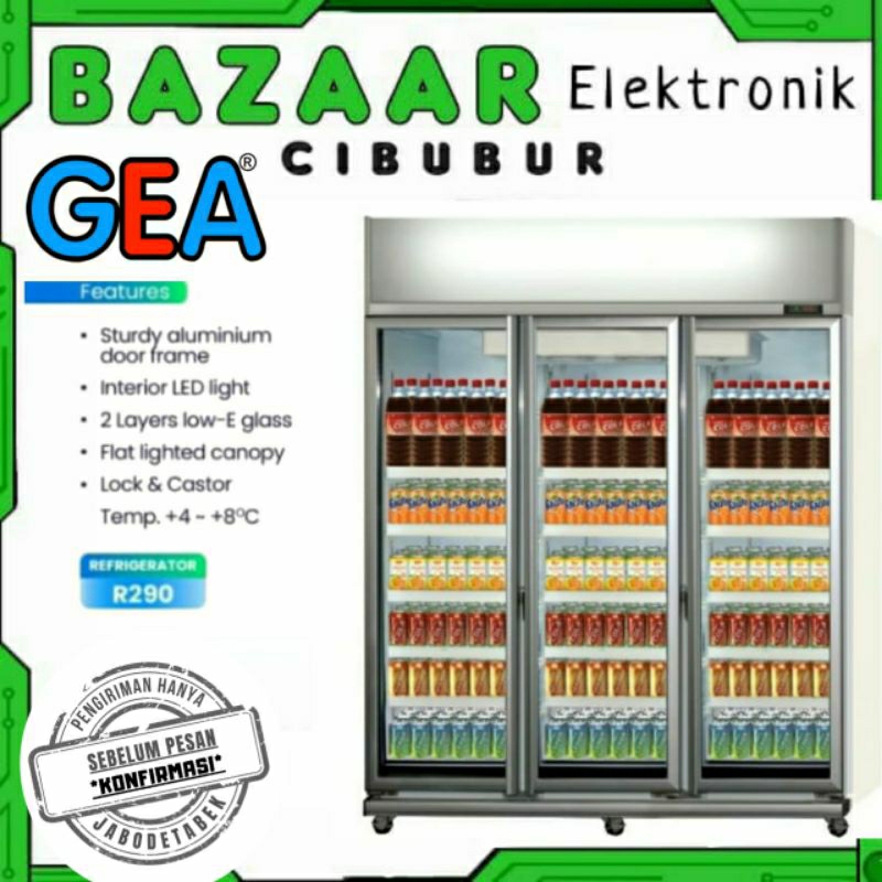 SHOWCASE GEA 3 PINTU EXPO1500 / EXPO 1500 / EXPO-1500 AH/CN 1500LITER