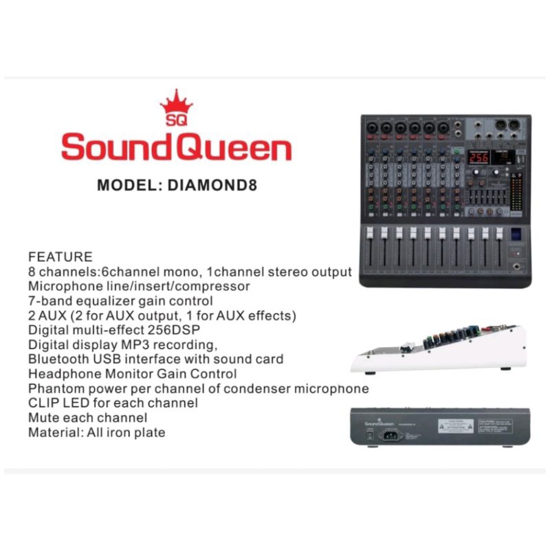 Mixer Soundqueen Diamond8 Diamond 8 Channel Original