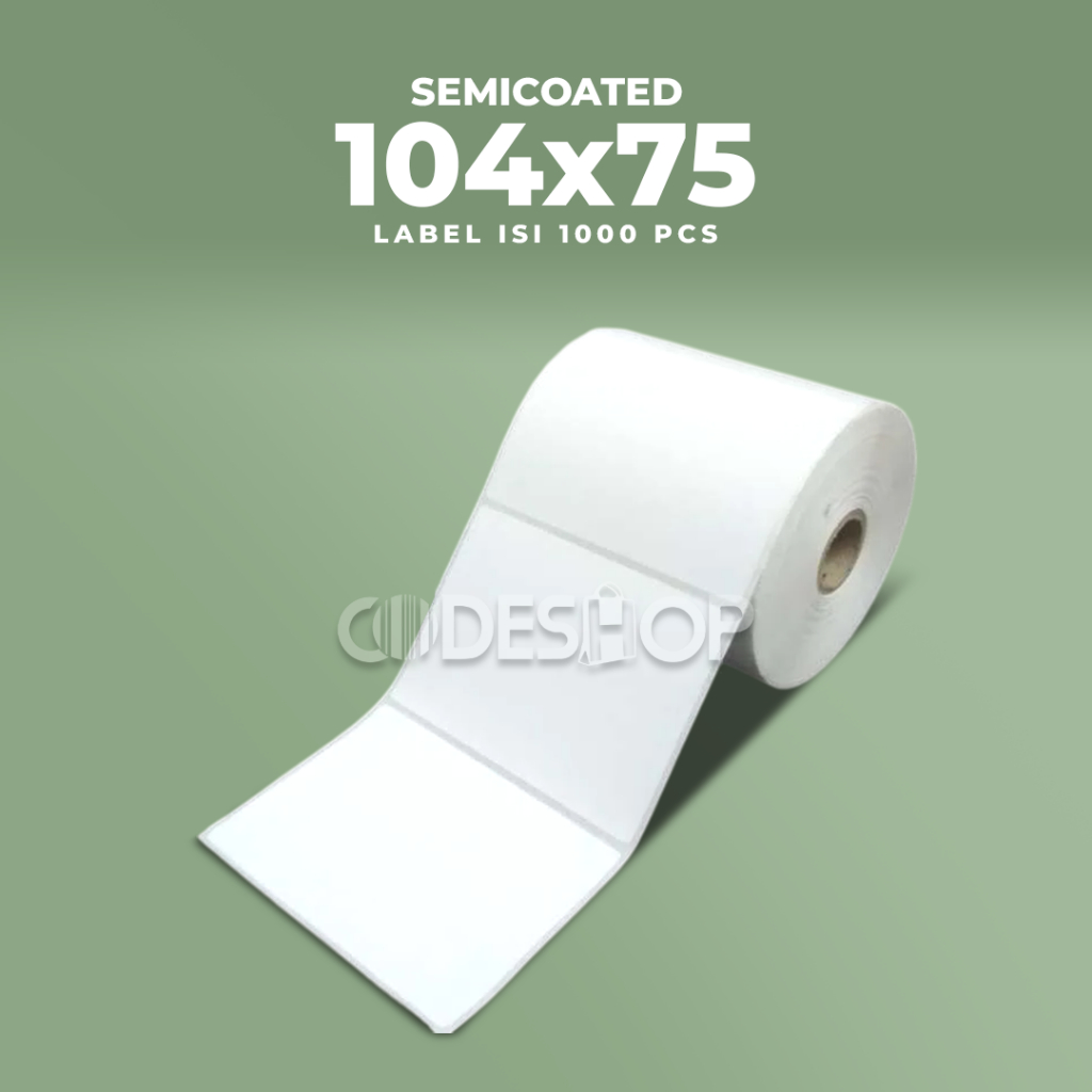 

LABEL PRINTER BARCODE 104X75mm 1 Line SEMICOATED Core 1 inch