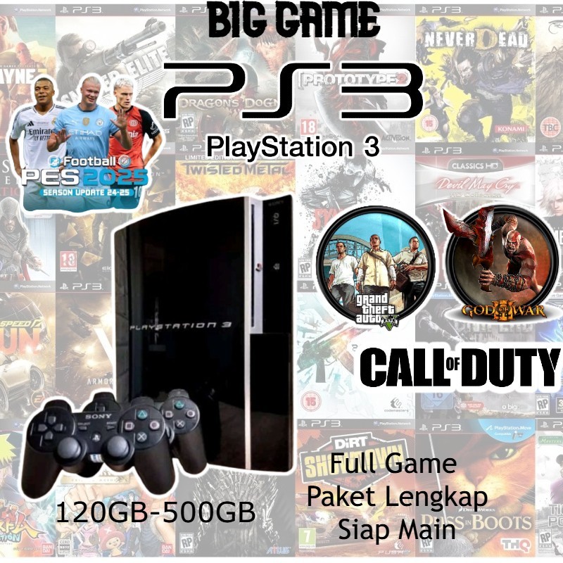 PS3 FAT Playstation FIRMWARE CFW TERBARU HDD 500GB Full Games