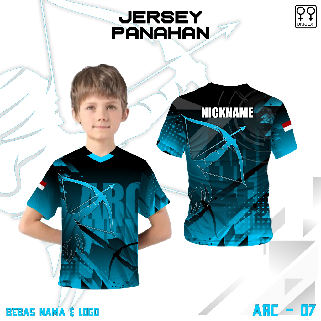 Jersey kaos panahan baju olahraga panah terbaru ANAK lengan pendek
