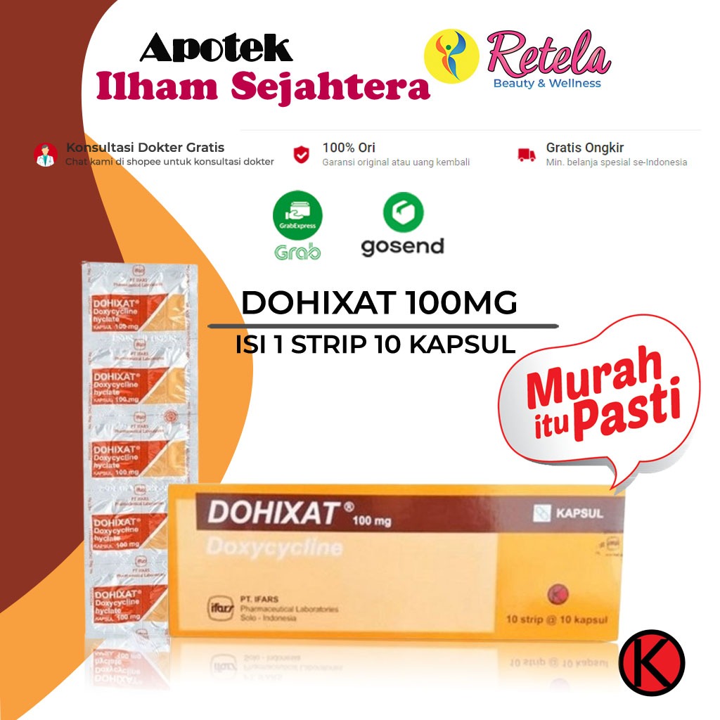DOHIXAT 100MG 1 STRIP 10 KAPSUL /DOXYCYCLINE 100 MG