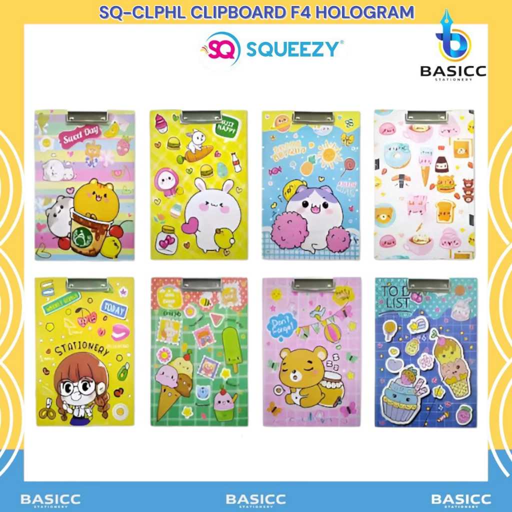 

Squeezy Clipboard SQ-CLPHL F4 FC Fancy Hologram @1 Pcs